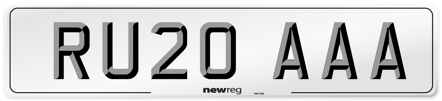 RU20 AAA Number Plate from New Reg